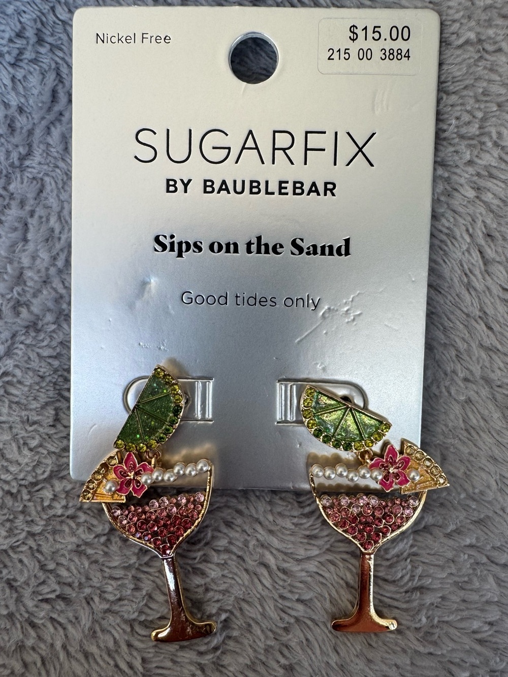 Sugarfix Women’s Sips on the Sand Margarita with Lime Earrings